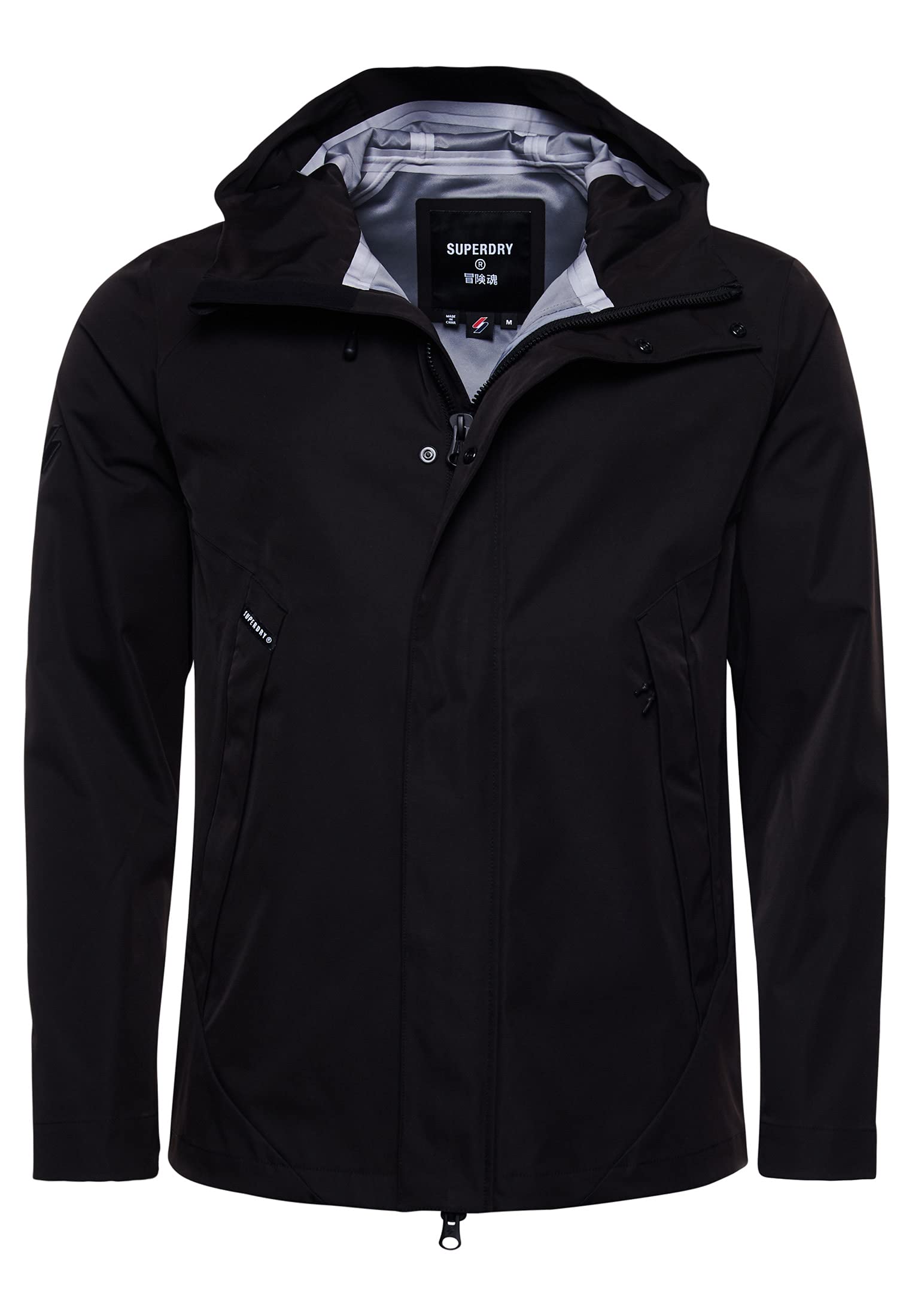 Superdry Men's Hooded SD Windbreaker Jacket - Lightweight Water-Resistant Outdoor Windbreaker for Running, Hiking & Travel