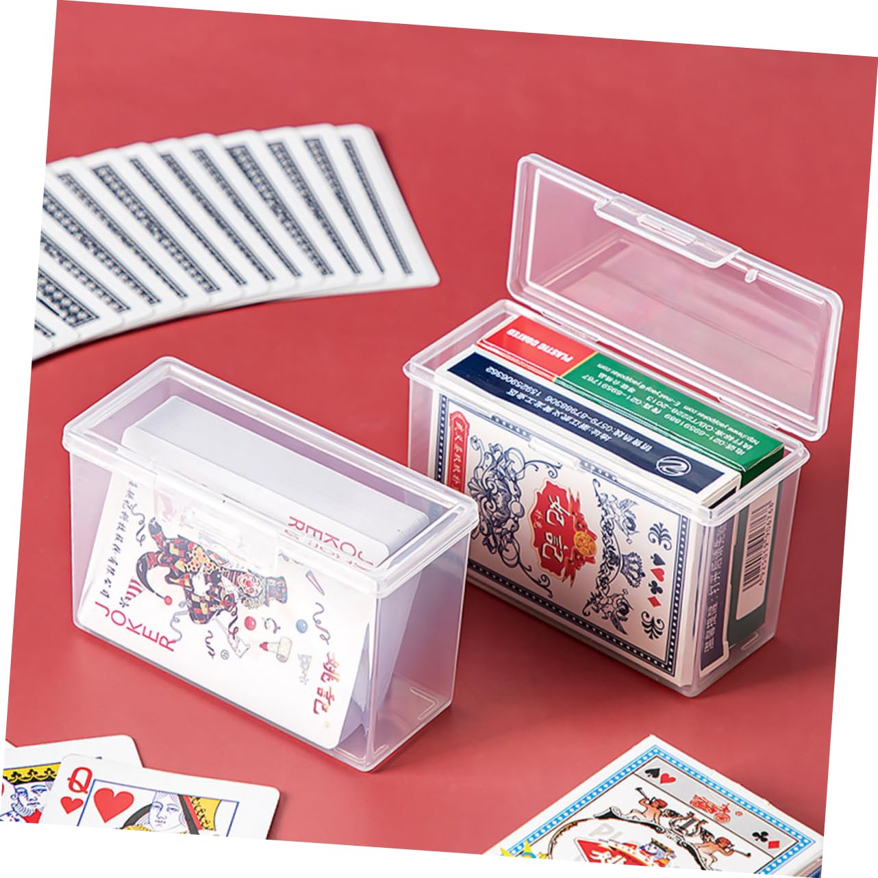 PHENOFICE 2-Pack Playing Card Storage Box - Durable Rectangular Card Holder Case for Poker, MTG, Yu-Gi-Oh & Board Game Cards - Perfect for Home Game Nights, Travel & Collectible Card Organization