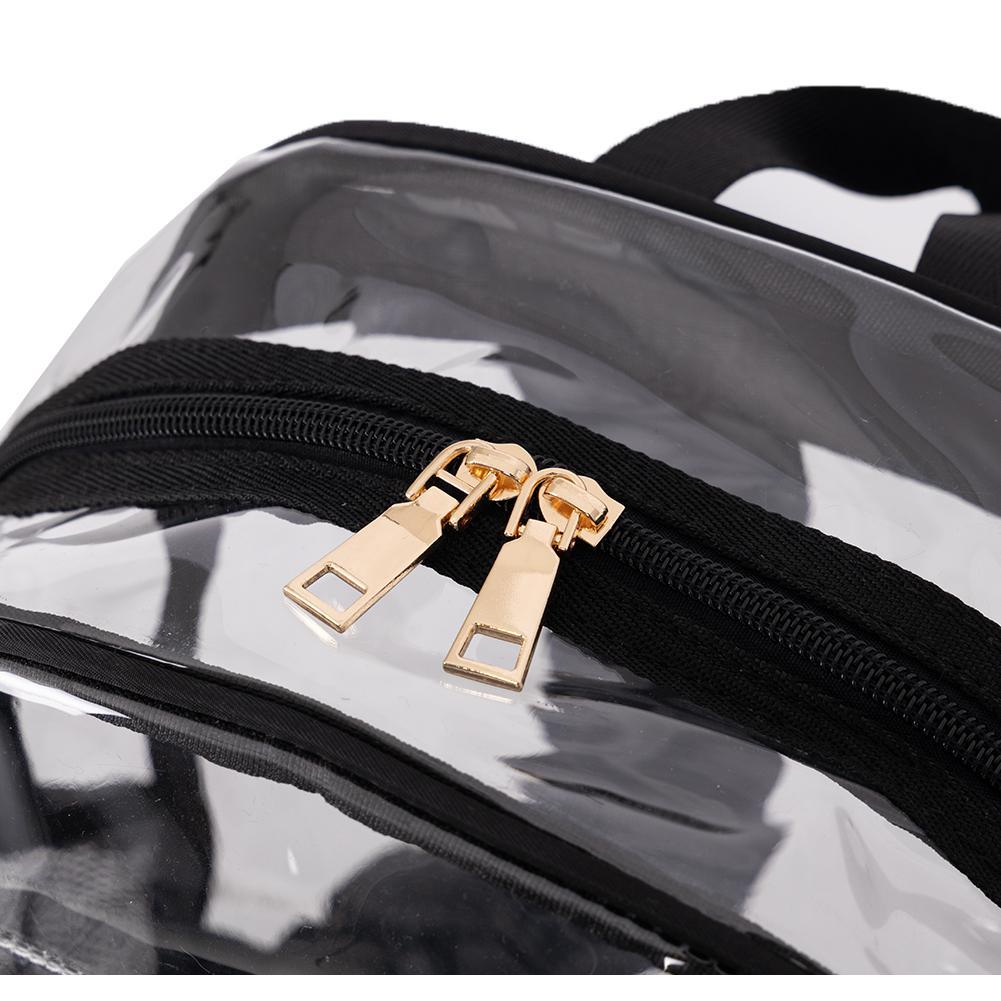 Clear Transparent Backpack for School, Work & Travel - Lightweight & Durable Black College Backpack for Students, Teachers & Professionals - Perfect for Airport Security, Gym & Everyday Use