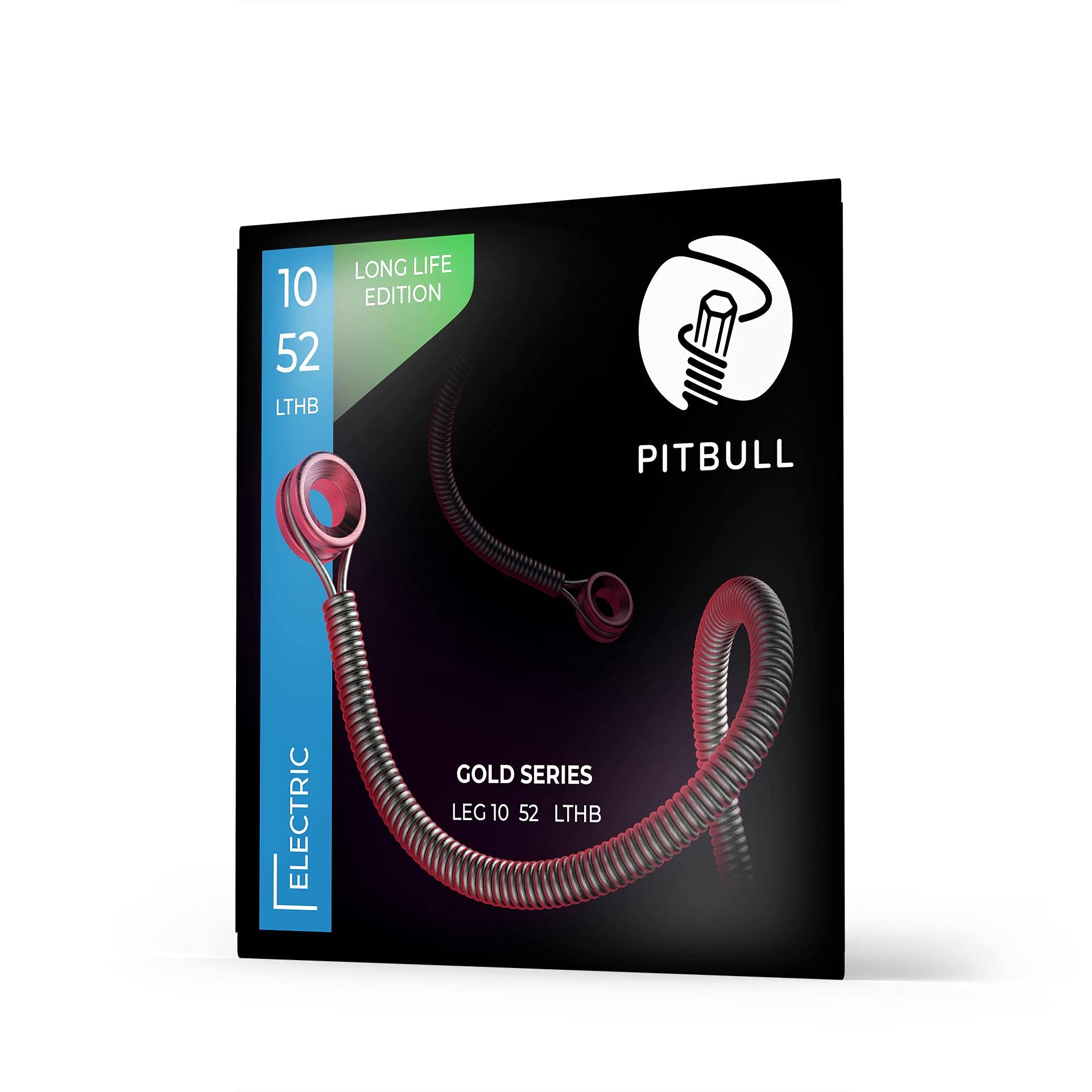 Pitbull Electric Guitar Strings Gold Series - Coated 10-52 Light Top Heavy Bottom (LTHB) for Long-Lasting Performance | Perfect for Rock, Blues & Metal Guitarists