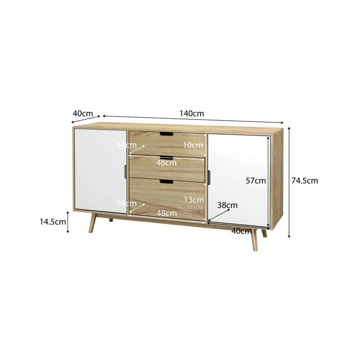 Marlow Buffet Server - Elegant Wooden Sideboard for Dining Room, Kitchen & Living Room Storage | Perfect for Entertaining, Displaying China & Organizing Home Essentials