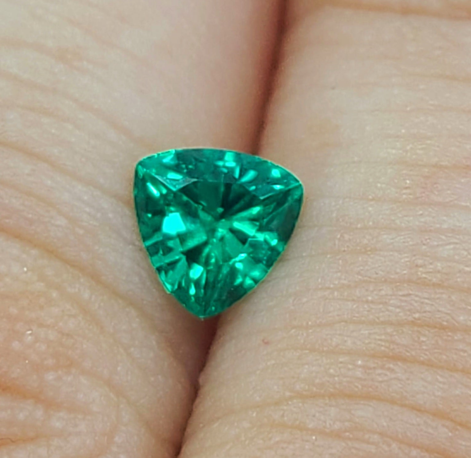 0.565ct Natural Colombian Emerald - 5mm Trillion Cut, VVS Clarity, Eye Clean, May Birthstone | Loose Gemstone for Jewelry Making, Engagement Rings & Custom Designs