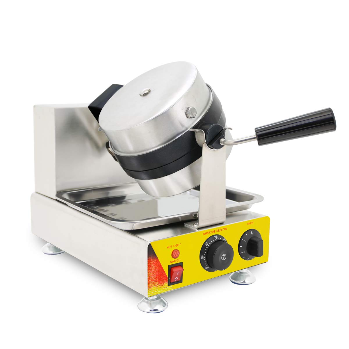 TECHTONGDA Commercial Rotating Belgian Waffle Maker - Nonstick Electric Waffle Iron Machine 110V 1500W for Restaurants, Cafes & Breakfast Buffets - Perfect for Making Crispy Belgian Waffles at Home or Business