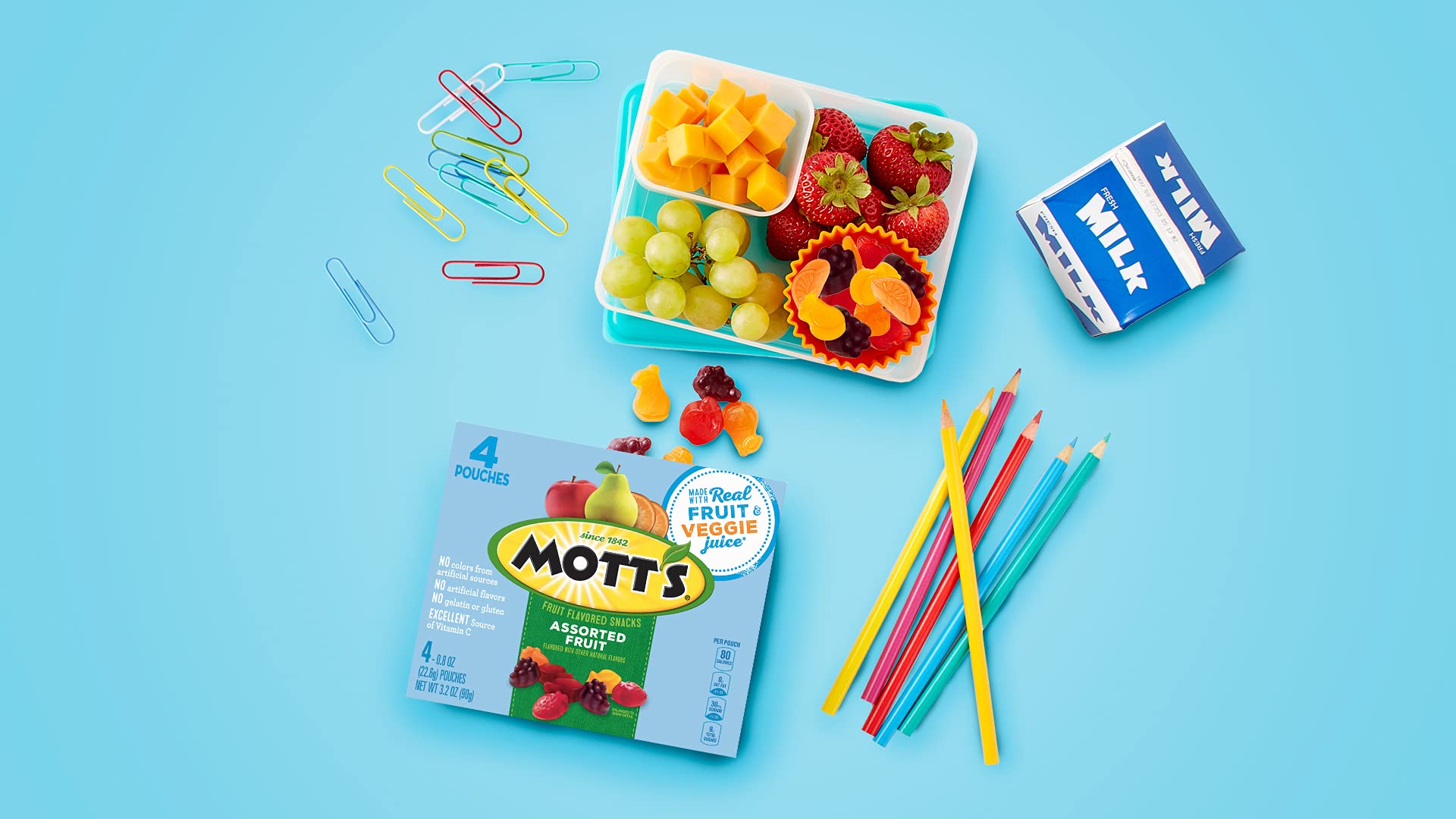 Mott's Fruit Flavored Snacks Assorted Variety Pack - 60 Count | Healthy Kids Snacks, Lunch Box Treats & On-the-Go Snacks for School, Travel & Parties