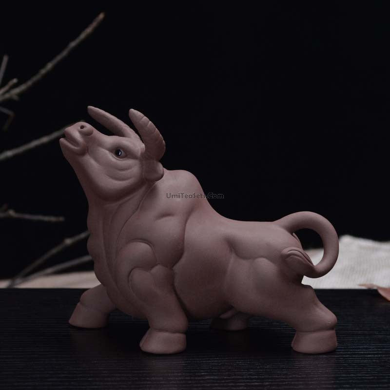 Handmade Yixing Clay Bull Tea Pet - Chinese Ceramic Tea Companion for Gongfu Tea Ceremony | Perfect Gift for Tea Lovers & Collectors | Use in Tea Meditation & Zen Decor