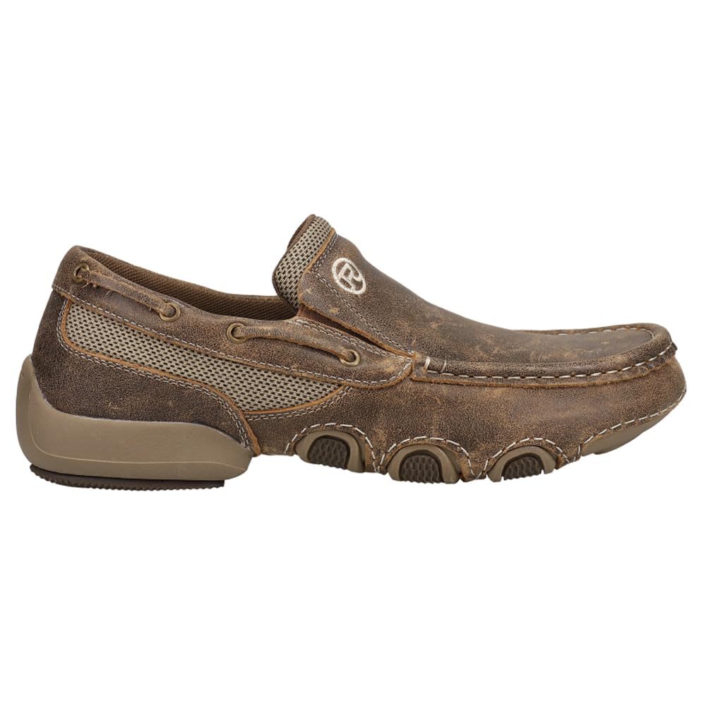 ROPER Men's Slip-On Casual Shoes - Comfortable Brown Loafers for Walking & Travel - Size 10.5 D (Medium Width) - Perfect for Office, Driving & Everyday Wear