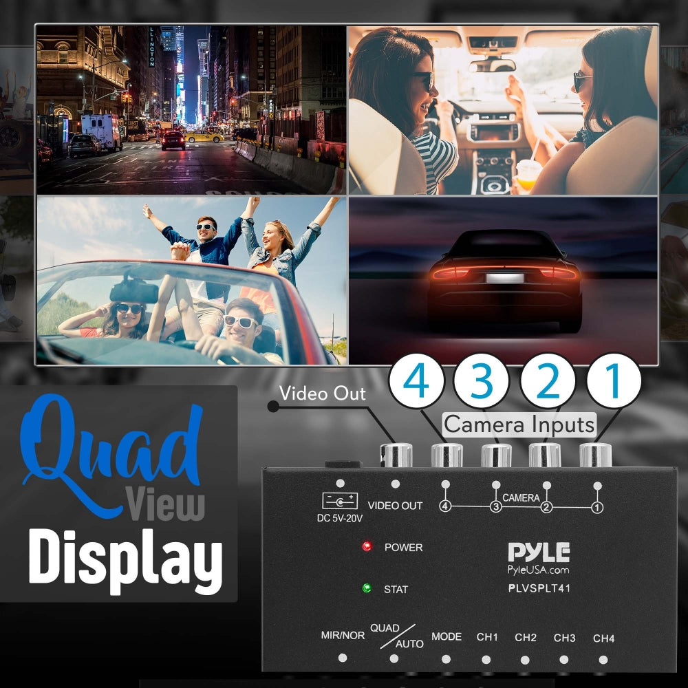 4 Channel Video Picture Splitter - Multi-Screen Display for Security Cameras & Home Theater Systems | Perfect for Surveillance, Gaming & Presentations