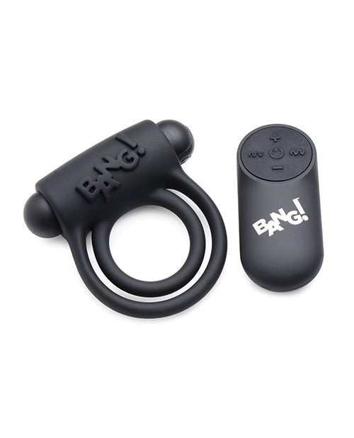 Premium Rechargeable Silicone Cock Ring & Bullet Vibrator with Remote Control - Black - Enhance Intimacy & Couples Play for Ultimate Pleasure