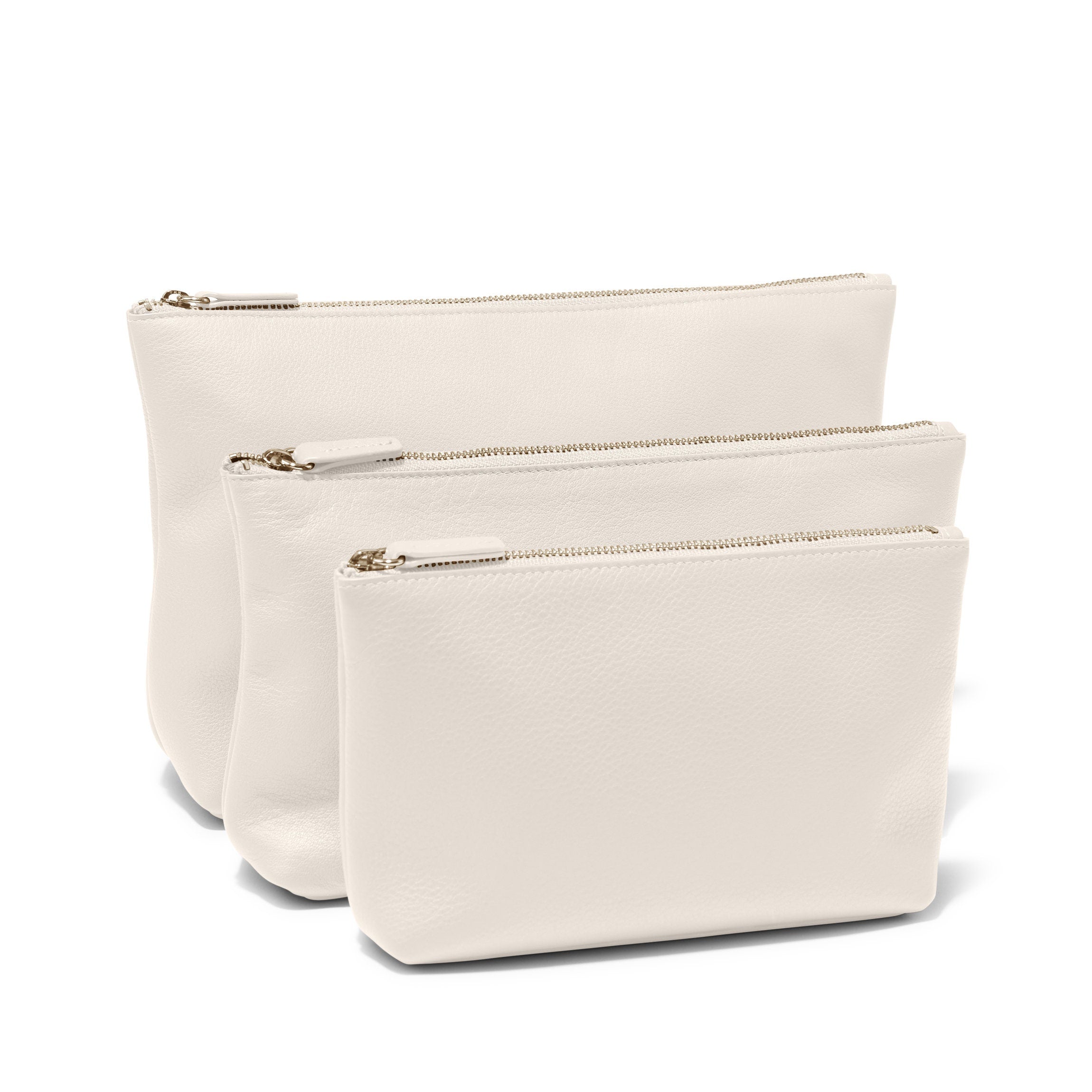 3-Pack Ivory Standing Pouches | Reusable Food Storage Bags for Snacks, Coffee, Tea | Eco-Friendly Kitchen & Pantry Organization