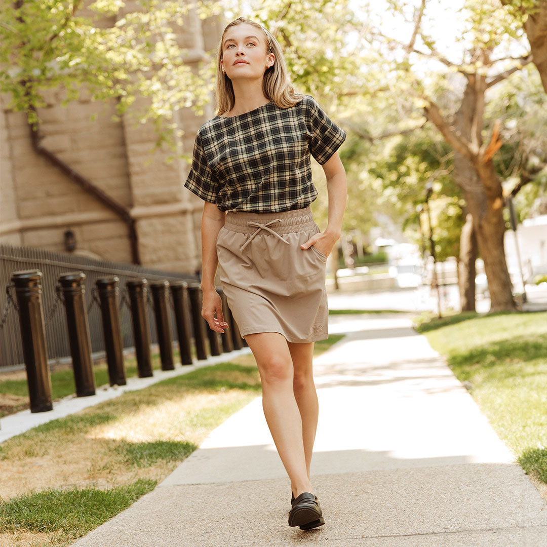 Cher Skirt for Women - Elegant Chestnut Brown A-Line Skirt | Perfect for Office, Party & Casual Wear