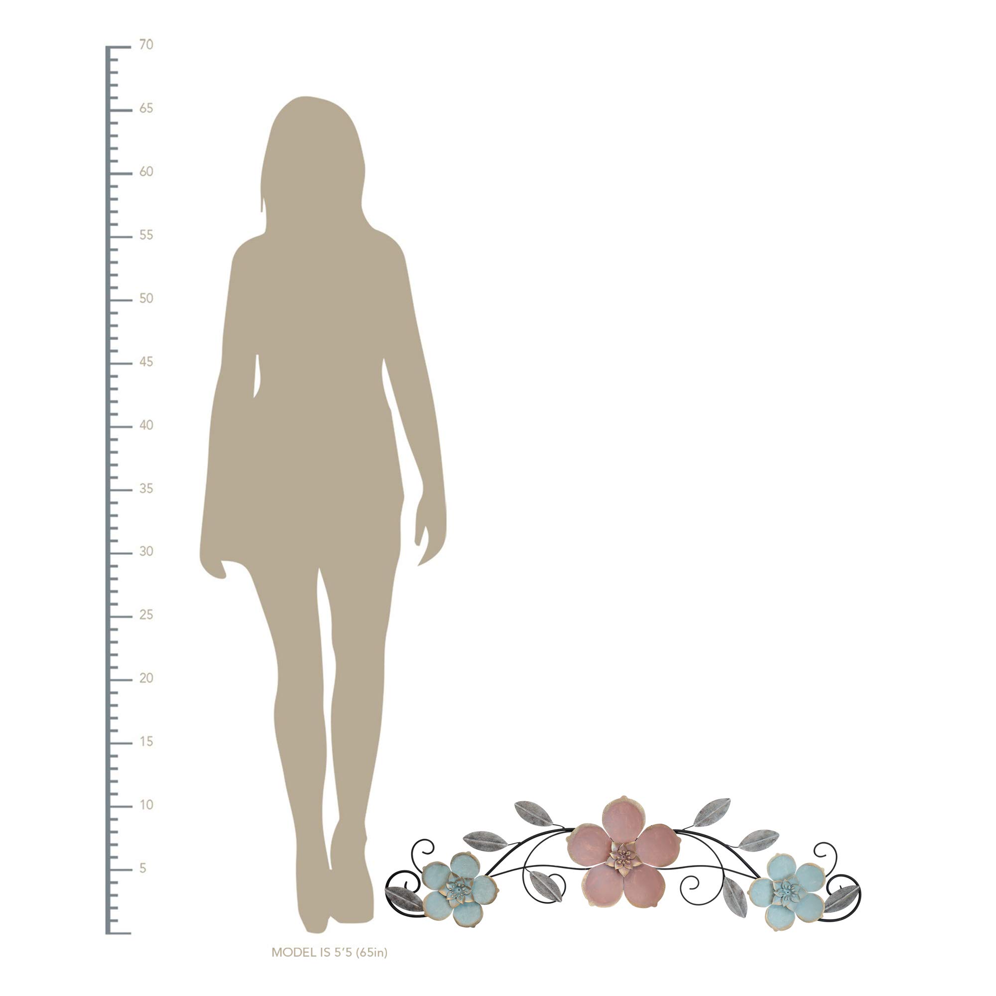Stratton Floral Over The Door Decor - Extra Large Wall Hanging for Home & Office