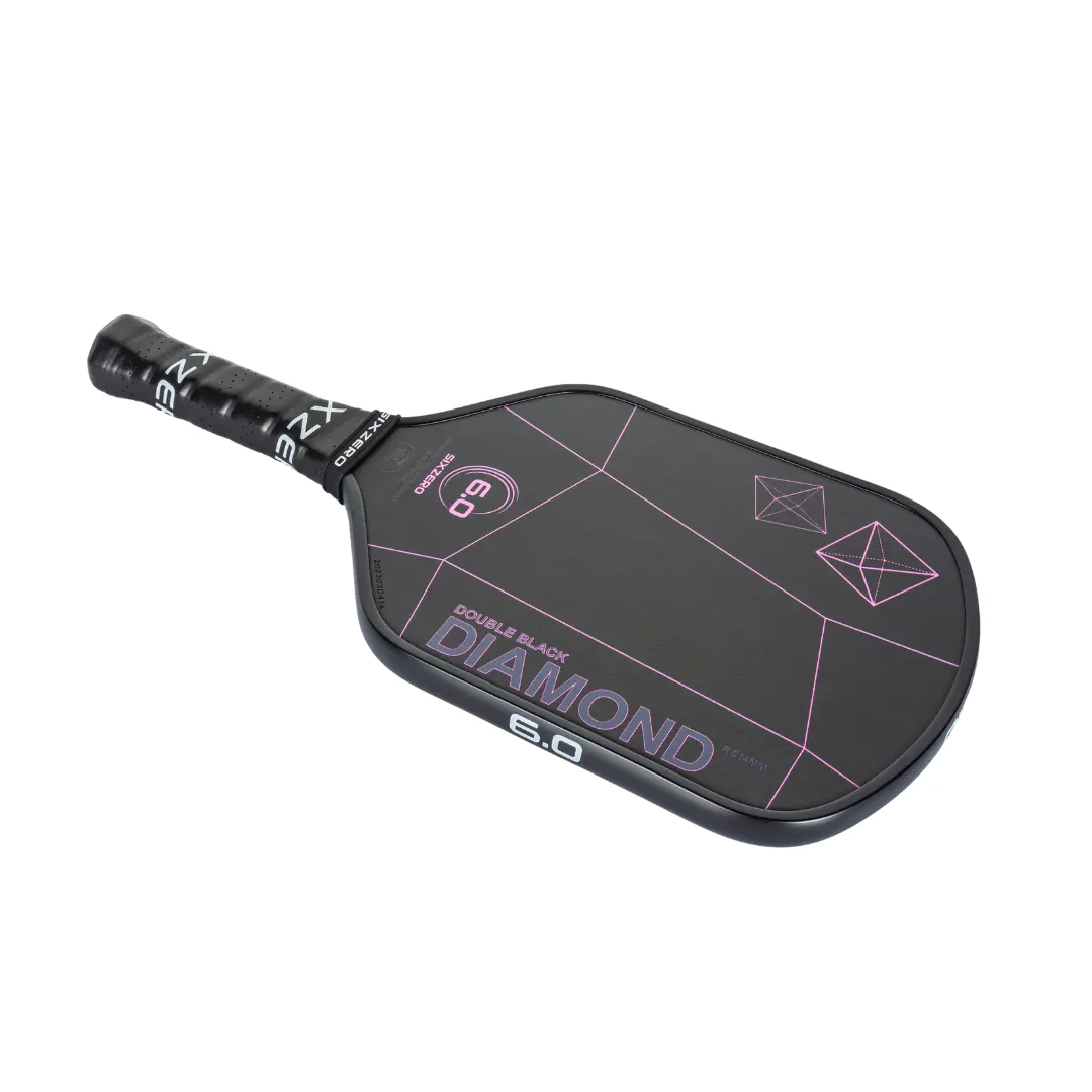 Six Zero Double Black Diamond 16mm Premium Pickleball Paddle - Professional Carbon Fiber Surface for Enhanced Spin & Control - Perfect for Competitive Play & Tournament Use