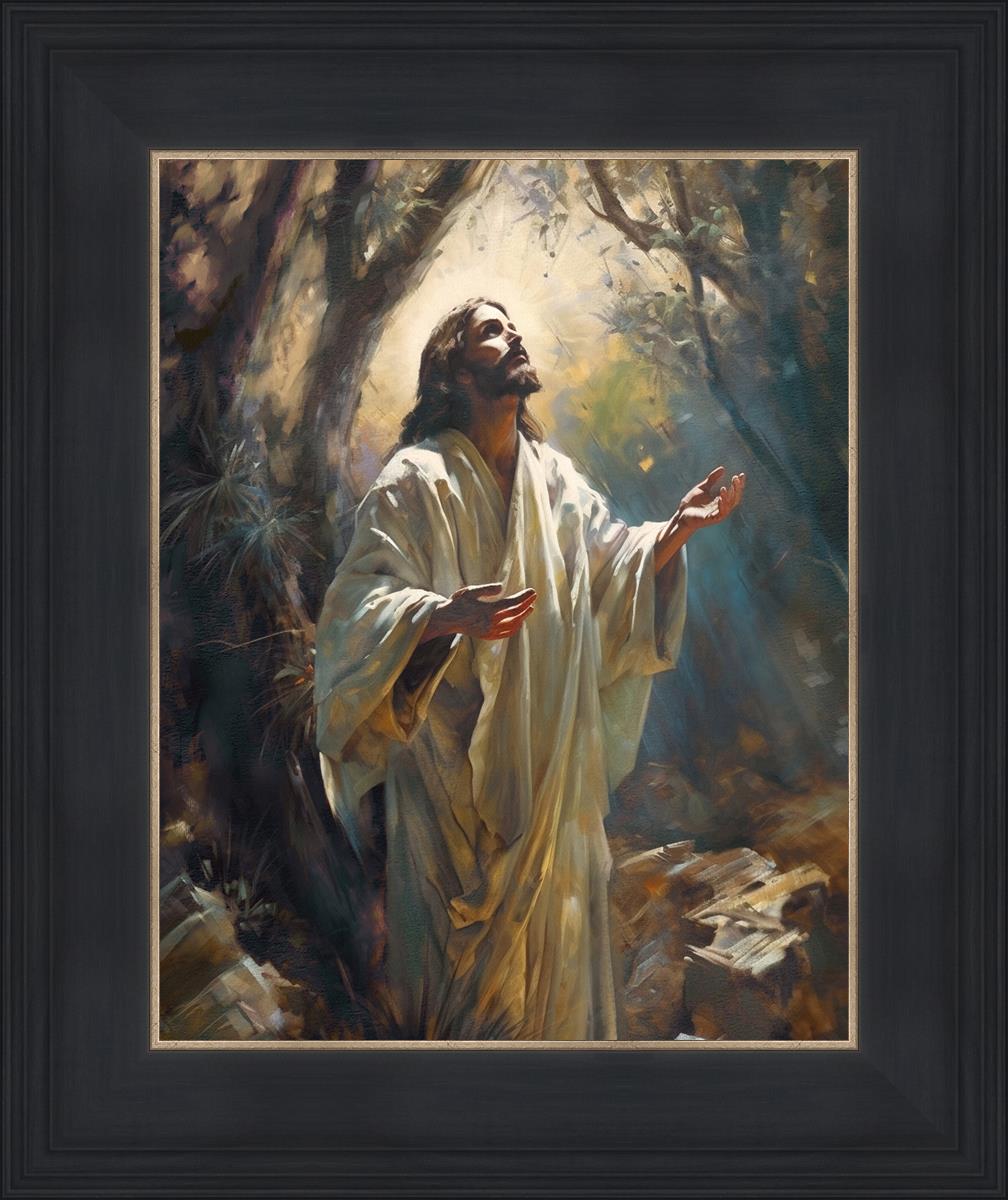 Jesus Prays in the Garden of Gethsemane - Religious Wall Art for Home & Church Decor - Inspirational Christian Gift for Prayer Rooms & Bible Study Spaces