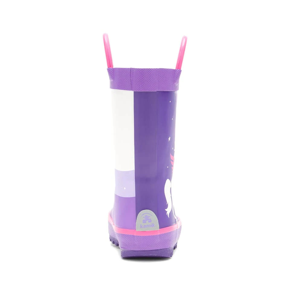 Kamik Purple Unicorn Toddler Rain Boots - Waterproof Kids Rain Shoes for Girls & Boys - Perfect for Puddle Jumping, Outdoor Play & Spring Weather Adventures
