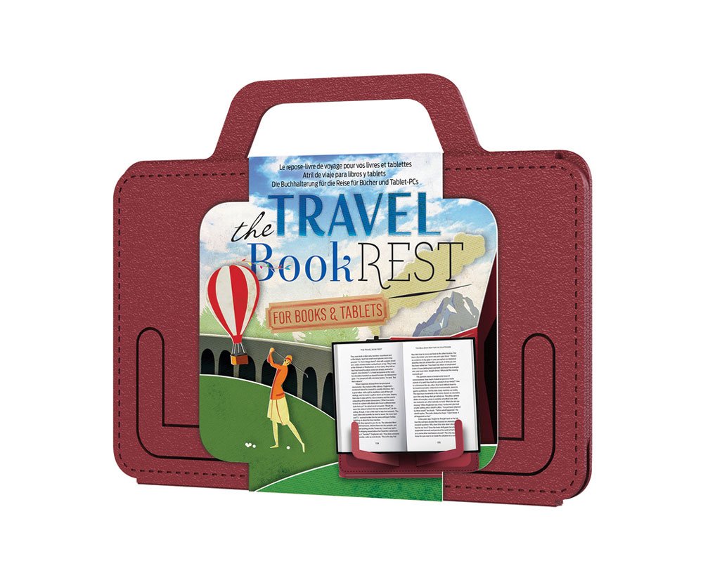 IF The Travel Book Rest (Country Crimson) - Hands Free Reading Tablet & Book Holder Stand - Portable Adjustable Cookbook Stand for Kitchen, Office & Travel - Perfect for Cooking, Studying & Reading eBooks