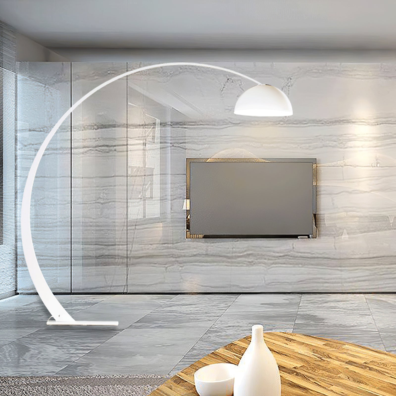 Modern Arca Floor Lamp - Adjustable LED Standing Light for Living Room, Bedroom & Office - Dimmable Tall Lamp with Remote Control for Ambient Lighting