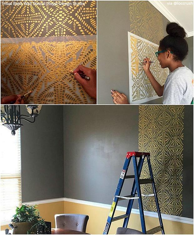 Tribal Batik Allover Wall Stencil - DIY Home Decor Stencil for Wall Painting, Furniture & Crafts | Perfect for Boho, Ethnic & Tropical Room Designs