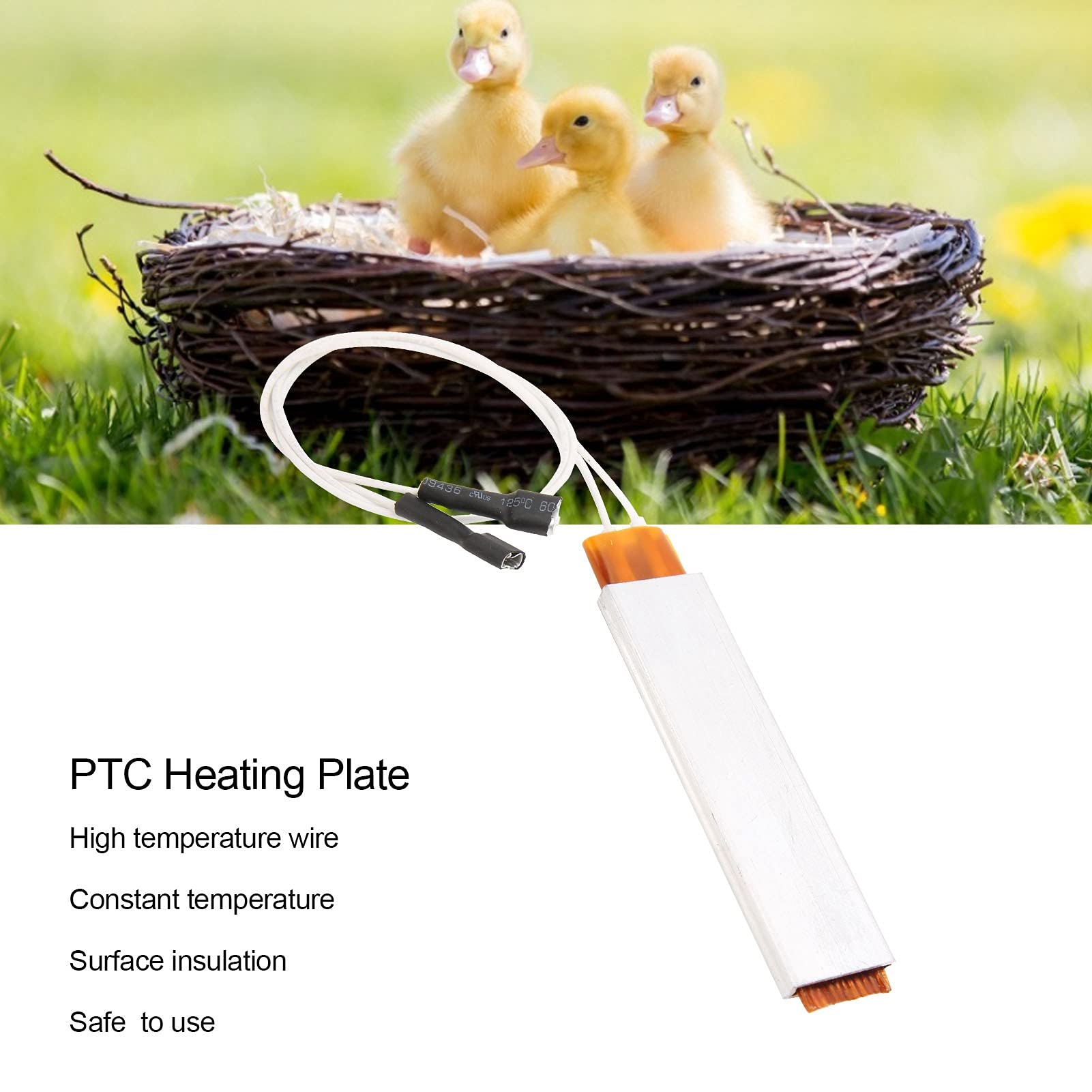 12V Ceramic PTC Heating Plate - Durable Poultry Egg Incubator Heater for Chicken Duck Goose Hatching | Lightweight & Energy Efficient | Perfect for Home Farms & Hatcheries