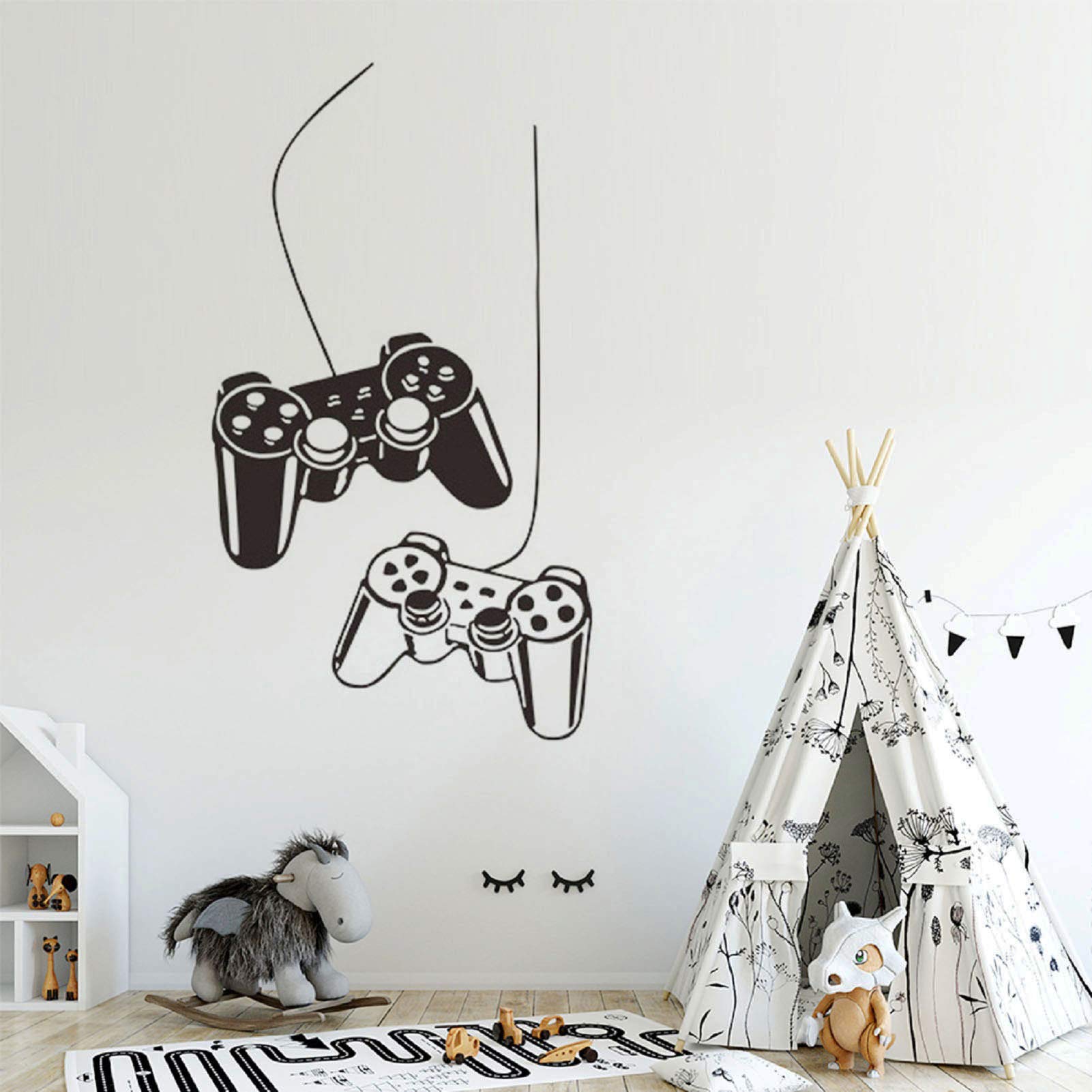 Game Controller Wall Decal - Vinyl Sticker for Boys Bedroom & Playroom Decor - Gaming Room Wall Art Mural - Perfect for Gamer Themed Rooms & Home Decoration