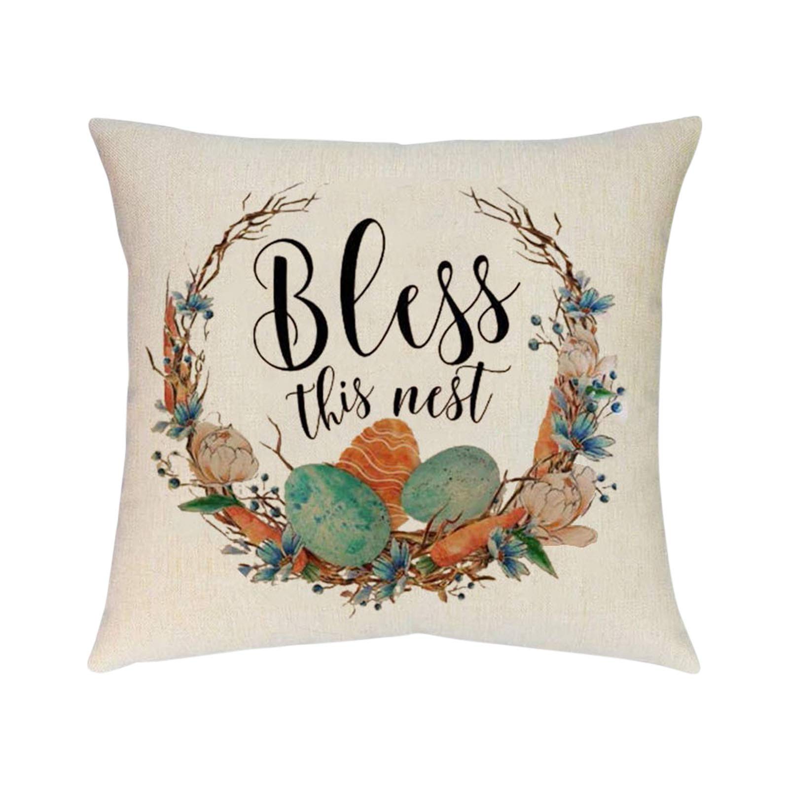 Creative Decorative Easter Pillow Cover - 1PC Multicolor Home Decor for Sofa, Bed, Living Room - Perfect for Spring & Holiday Decorations