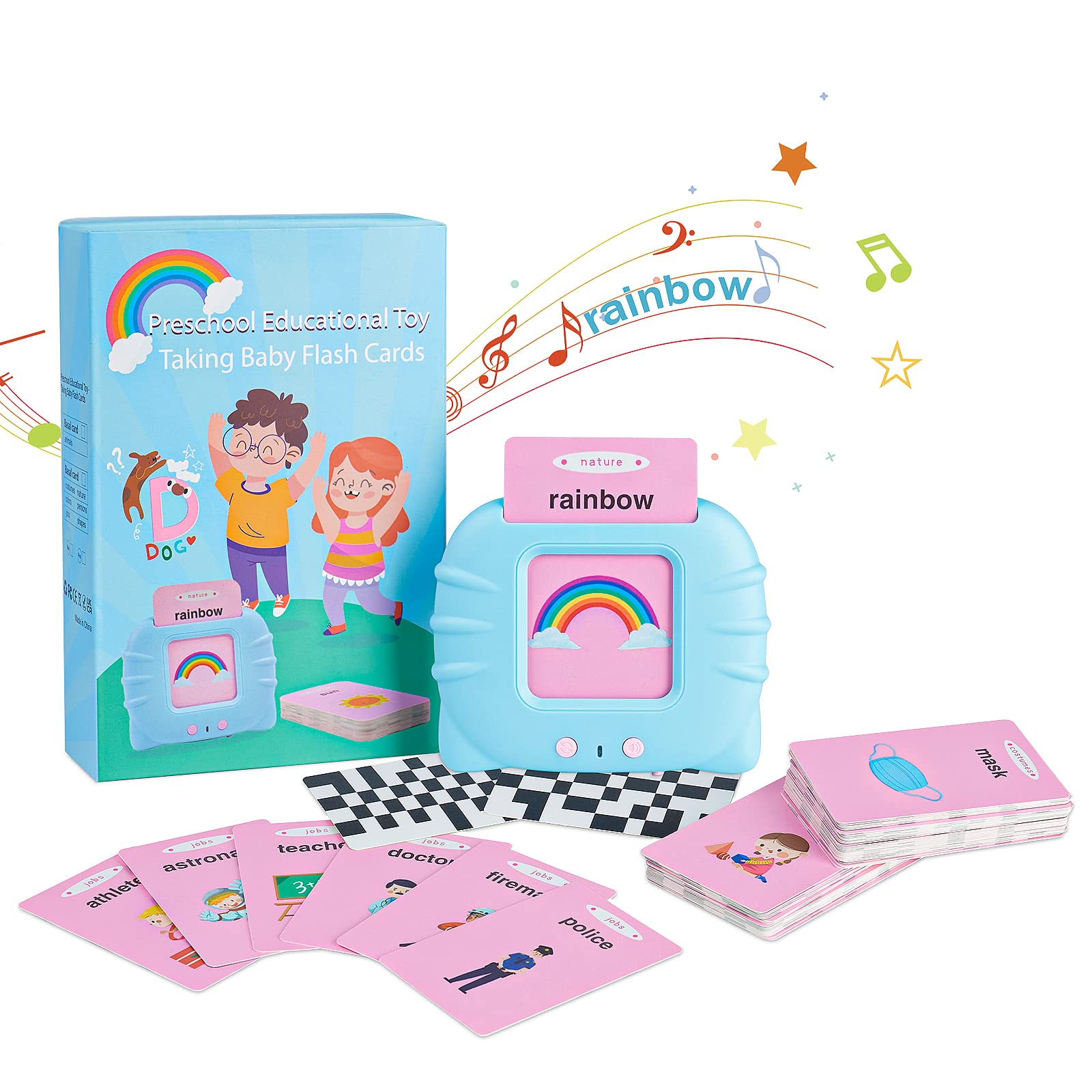 Beeih Educational Talking Flash Cards for Kids - Interactive Learning Toys for Toddlers 1-6 Years Old, Language Development Toys for Boys & Girls Ages 2-5 | Perfect Gift for Birthday, Halloween, Christmas | Enhance Early Learning at Home or Classroom