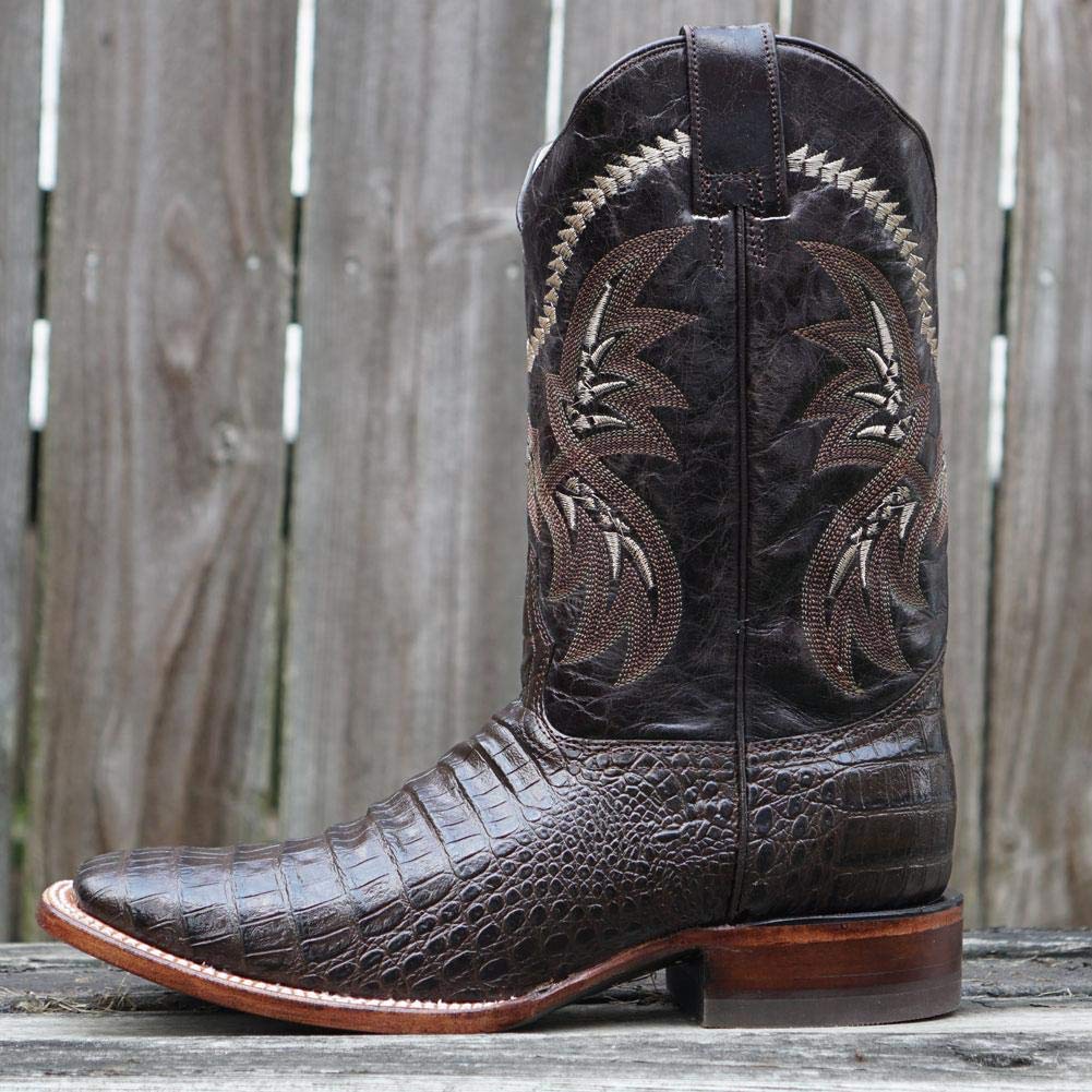Men's Caiman Belly Print Cowboy Boots by Soto Boots H4001 - Western Style Leather Boots for Rodeo, Country Dance & Outdoor Adventures