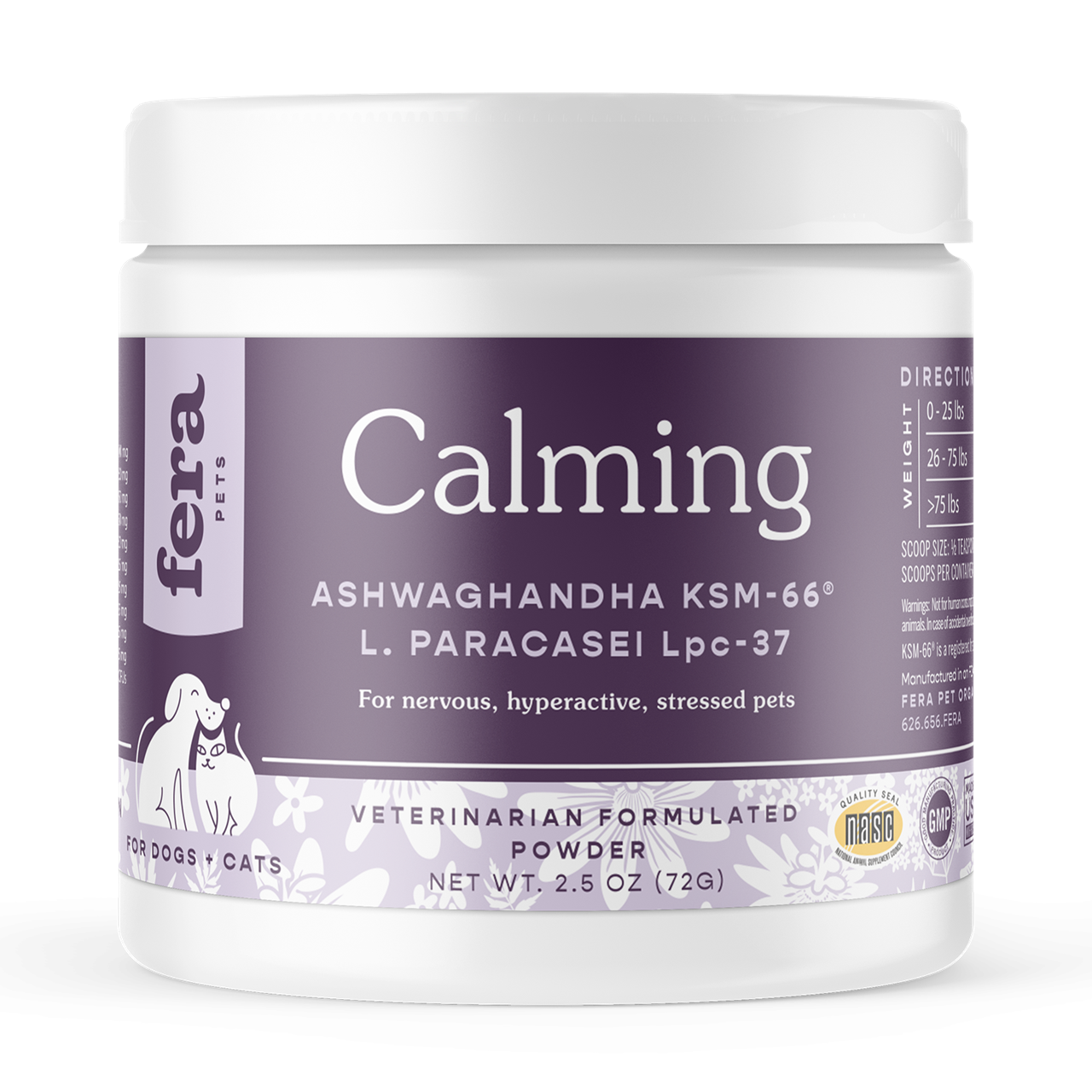 Fera Pet Organics Calming Supplement for Dogs & Cats - Anxiety Relief & Stress Support for Pets - Perfect for Travel, Vet Visits & Thunderstorms
