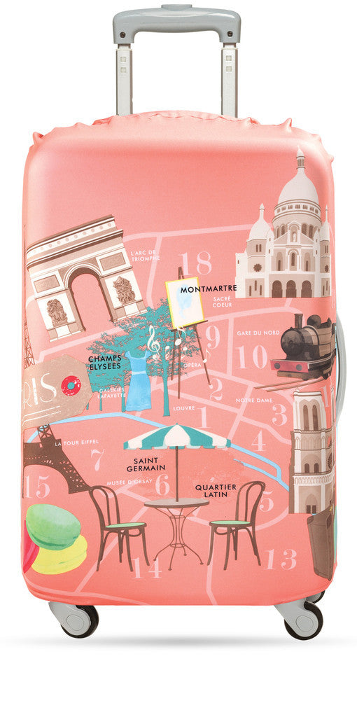 LOQI Luggage Cover URBAN Collection by Melissa Mackie - Stylish Protective Travel Bag Cover for Suitcases - Perfect for Airports, Business Trips & Vacations