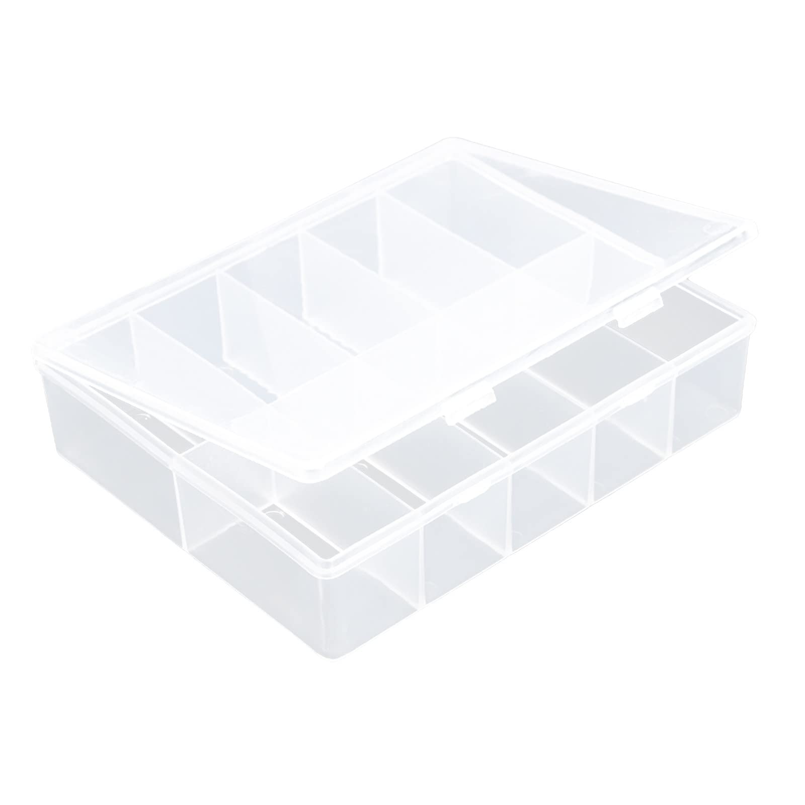 10 Grids Clear Thickened Acrylic Nail Organizer Box - Storage for Nail Supplies, Polish, Patches & Jewelry - Perfect for Salon, Home & Travel Use