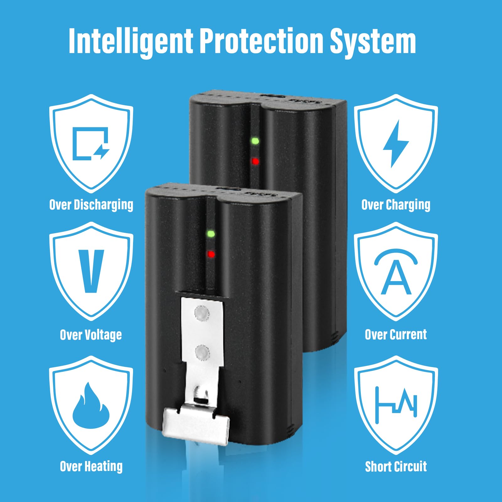 Hiweld Rechargeable Battery 2 Packs 6040mAh for Ring Doorbell Camera 1 & 2, Spotlight Camera, Stick Up Cam - Long Lasting Power for Home Security & Smart Surveillance (Indoor/Outdoor Use)