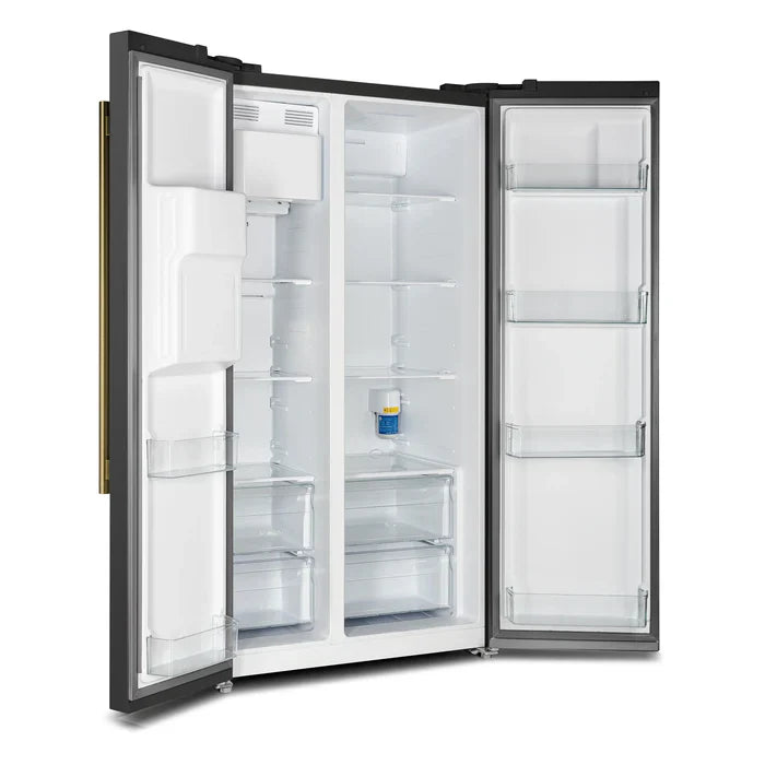 Forno Espresso Salerno 36 Inch 20 cu.ft Side by Side Refrigerator with Water Dispenser - Energy Efficient Stainless Steel Fridge for Kitchen, Office, or Restaurant (Model FFRBI1844)