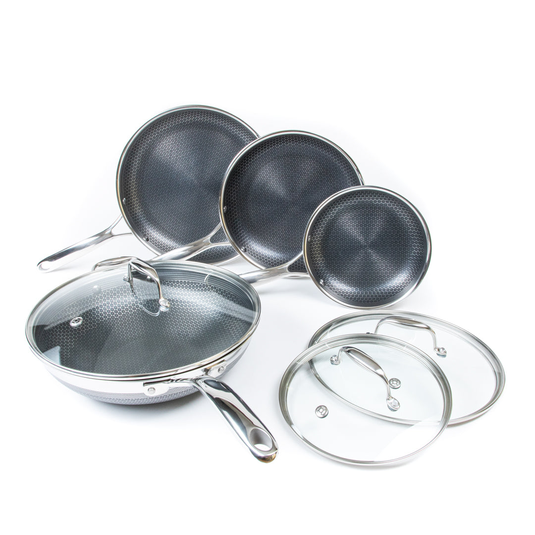 7-Piece Hybrid Cookware Set - Nonstick & Stainless Steel Pots and Pans for Induction, Gas & Electric Stoves - Perfect for Sautéing, Boiling & Frying in Modern Kitchens