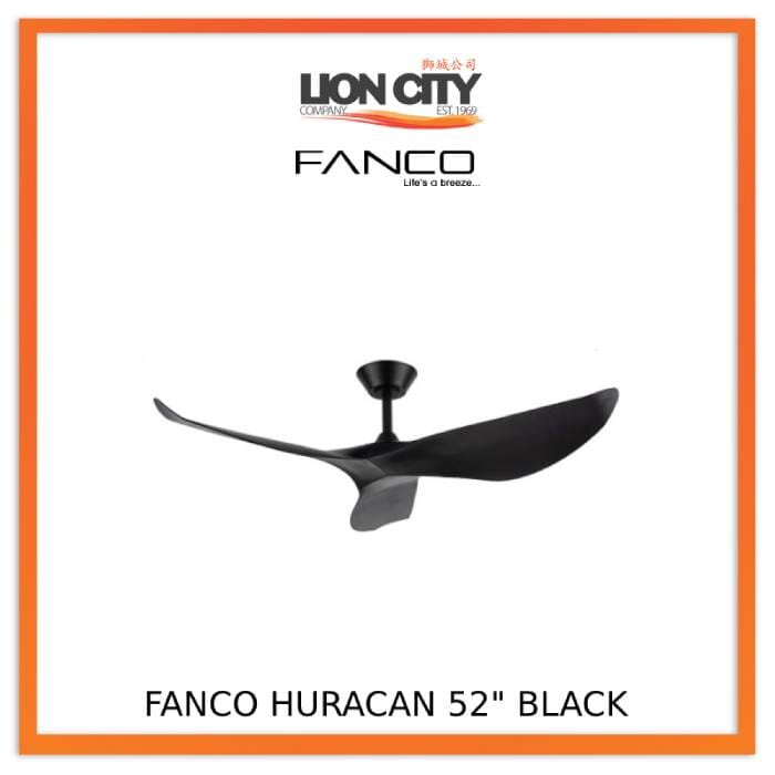 Fanco Huracan 52 Inch DC Motor Ceiling Fan - No Light, Ultra Quiet, Energy Efficient - Perfect for Bedroom, Living Room & Outdoor Patio