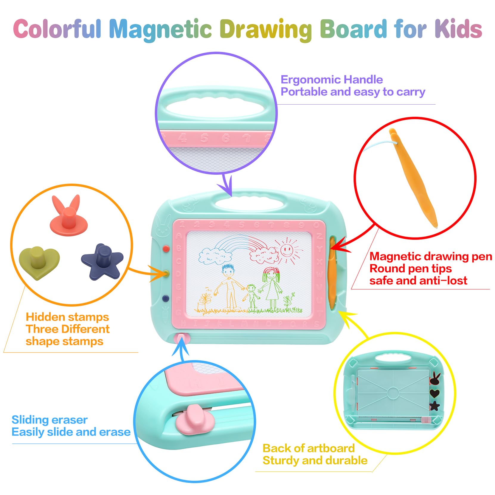 Magnetic Drawing Board for Toddlers 1-3 Years - Perfect Birthday & Easter Gift