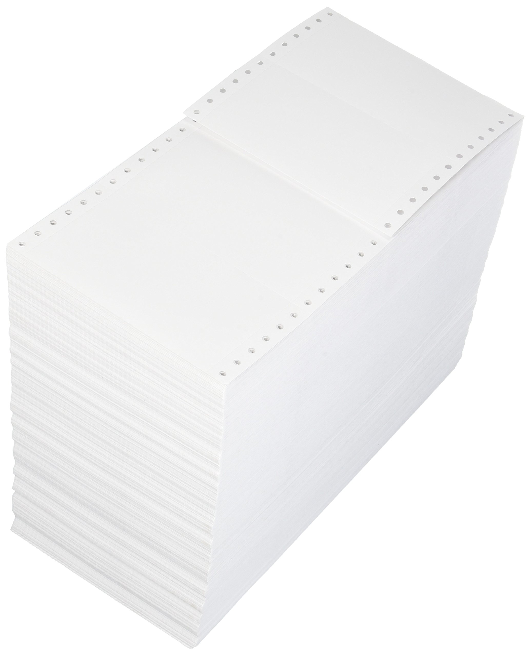 Compulabel Pinfeed Cards Fanfold - 100 lb, 92 Brightness, White (210150) | Continuous Form Labels for Laser & Inkjet Printers | Perfect for Shipping Labels, Inventory Tags & Office Use