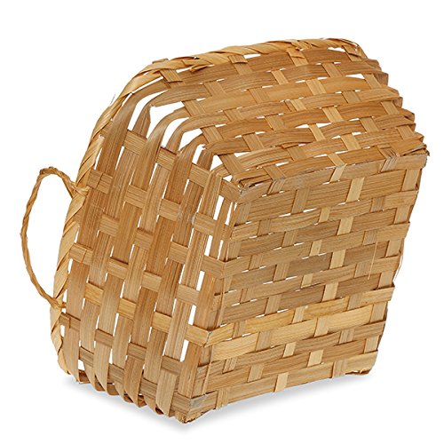12 Pack Bulk Round Bamboo Baskets with Handles - 8.25 Inch Multipurpose Storage Baskets for Bread, Fruits, Gifts & Home Decor - Perfect for Kitchen, Pantry Organization, Party Favors and Rustic Decor