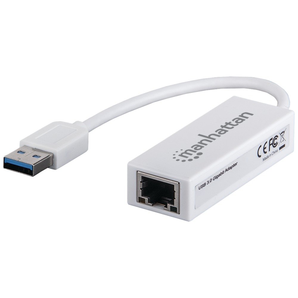 Manhattan USB 3.0 to Gigabit Ethernet Adapter - High Speed Network Converter for Laptop & Desktop - Compatible with USB 2.0/1.1 - Plug & Play for Home Office, Gaming & Streaming (Model 506847)