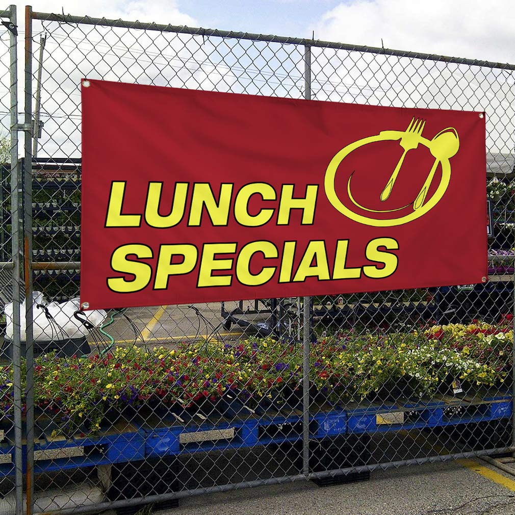 Vinyl Banner 24x48 Inches - Weatherproof Outdoor Advertising Sign with 4 Grommets for Restaurants, Food Specials & Yard Sales - Durable Industrial Printing for Lunch Promotions & Business Signage (Perfect for Outdoor Events, Storefronts & Sidewalk Advertising)