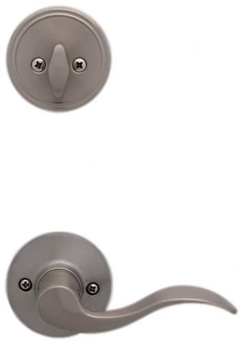 MaxGrade 850LON15LH London Wave Style Left Hand Lever Interior Door Handle Trim - Satin Nickel Finish | Elegant Home Upgrade for Bedroom, Bathroom & Interior Doors