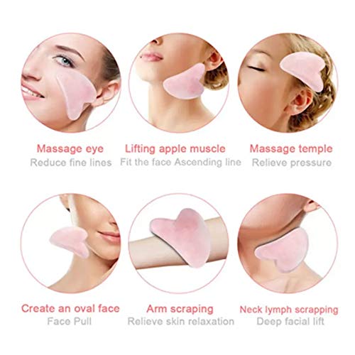Vinayakart Rose Quartz Face Roller Set with Natural Stone Massage Tool - Rose Gold Facial Massager for Skin Care, Anti-Aging & Lymphatic Drainage | Perfect for Home Spa, Self-Care Routine & Gift Giving