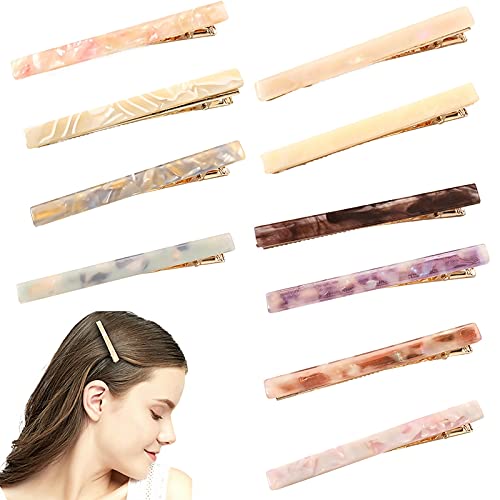 Dorakitten 10PCS Alligator Hair Clips - Acrylic Fashion Hair Barrettes for Women, Elegant Handmade Duckbill Hair Clips for Party, Wedding, and Daily Use