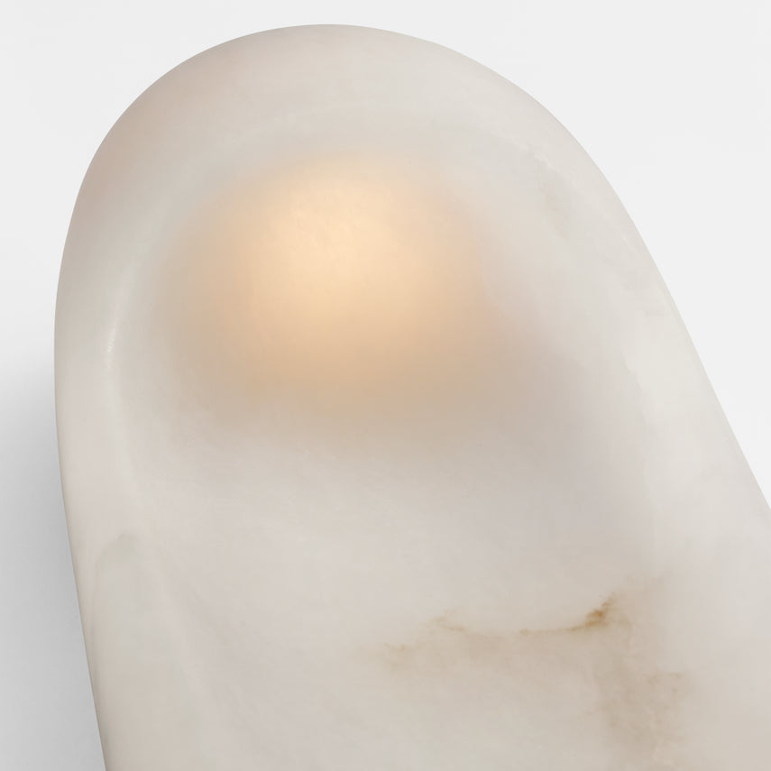 Elegant Esculpa 18-Inch Alabaster Wall Sconce Light Fixture - Perfect for Bedroom, Living Room & Hallway Lighting Decor