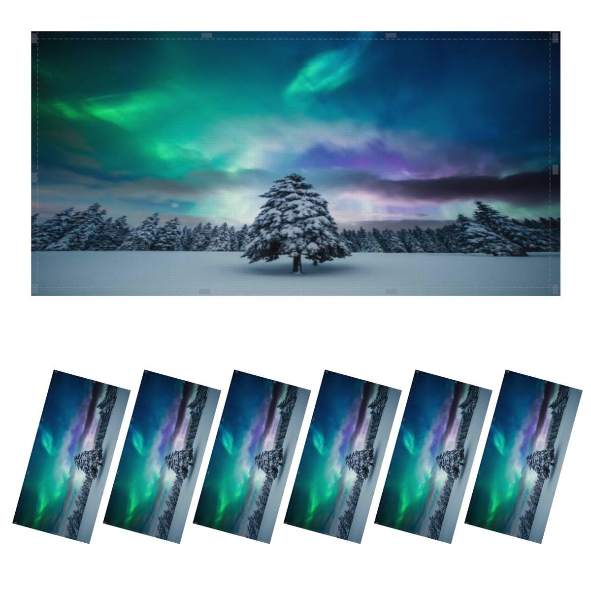 6 Pack Fluorescent Light Covers - 4' x 2' Winter Landscape Magnetic Light Filters for Ceiling Lights | Decorative Light Covers for Classroom, Office & Home | Perfect for Seasonal Decor & Mood Lighting