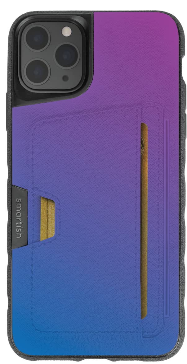 Smartish Neon Moon iPhone 13 Pro Wallet Case - Slim Protective Credit Card Holder with Kickstand | Drop Tested & Hidden Slot | Perfect for Work, Travel & Everyday Use | Compatible with Apple iPhone 13 Pro
