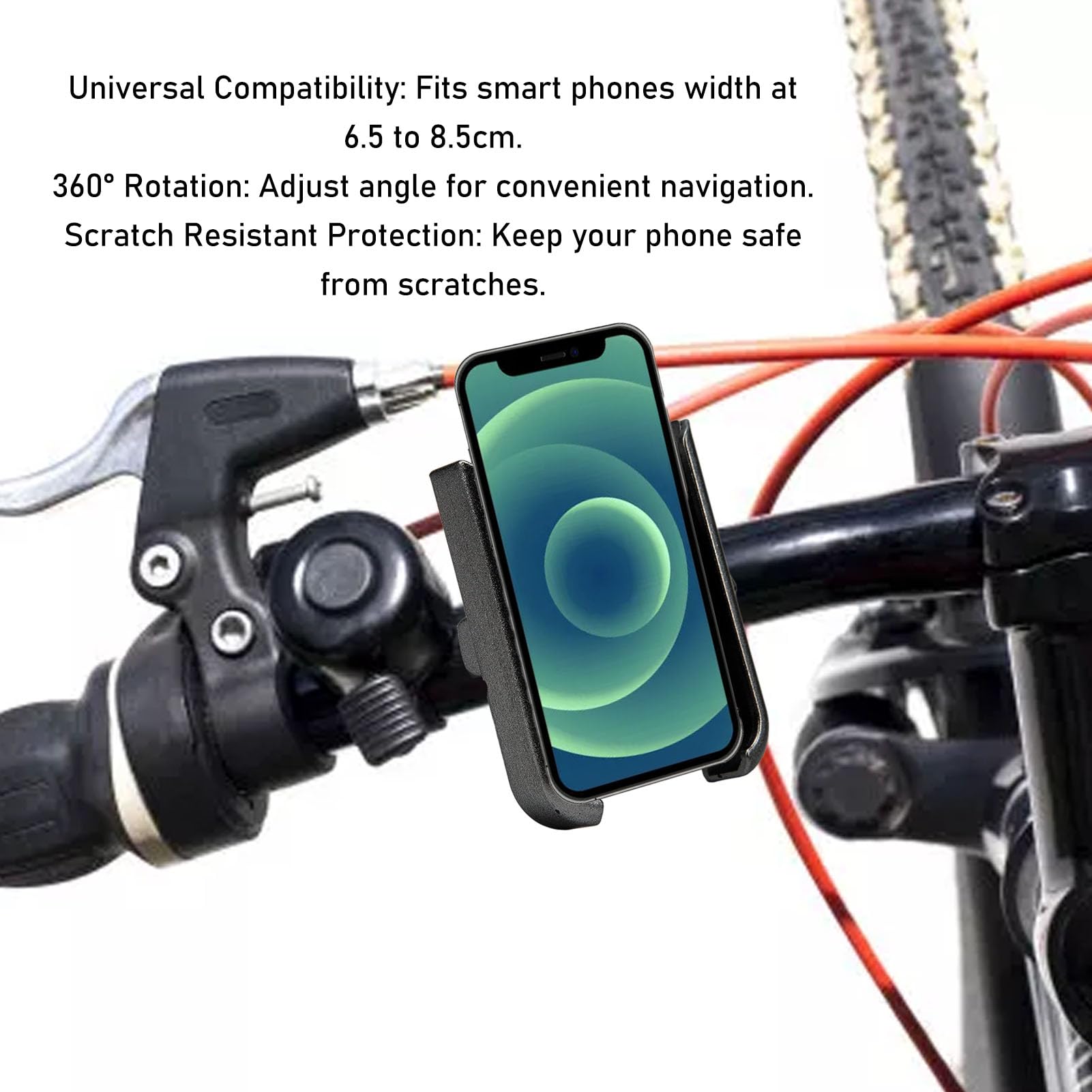 360° Adjustable Metal Bike Phone Mount Holder - Universal Phone Clamp for Bicycles & Scooters - Perfect for Cycling, Commuting & Outdoor Adventures