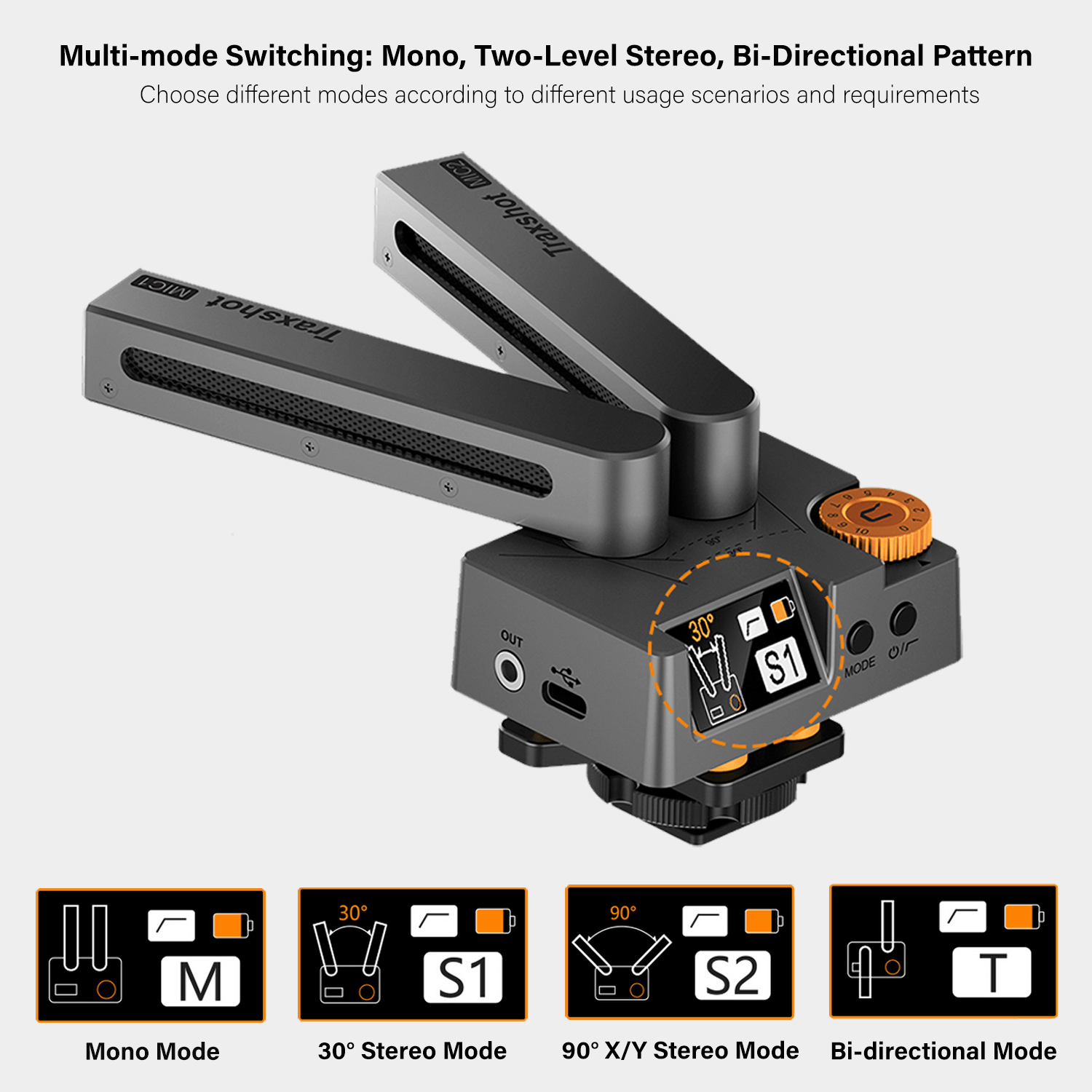 Audio Traxshot Transformable Camera Mount Shotgun Microphone - Professional Video Recording, Vlogging & Live Streaming (Clearance Sale)