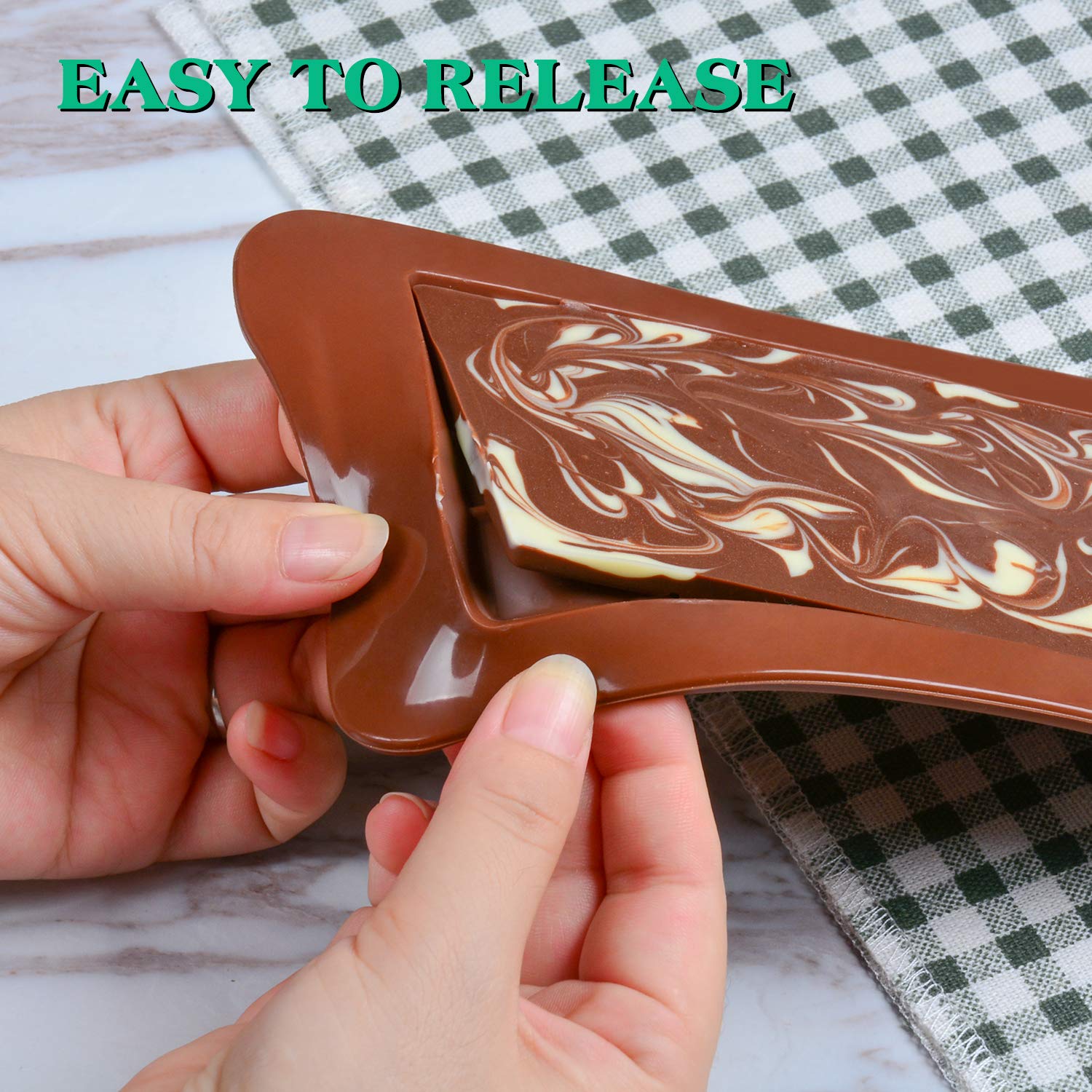 Silicone Chocolate Bar Mold Set of 4 - Break Apart Candy & Protein Bar Molds for Homemade Chocolate, Energy Bars - Perfect for Baking, Candy Making, and DIY Treats at Home