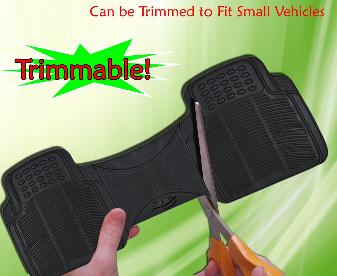 Premium Heavy Duty Car Floor Mats - All Weather Protection, Non-Slip Rubber Liners for Trucks & SUVs (Black) | Perfect for Winter Snow, Mud & Rain Protection