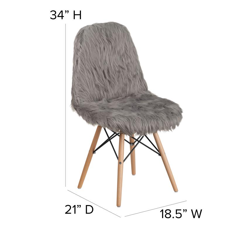 Calvin Shaggy Dog Light Pink Accent Chair - Plush Velvet Upholstered Lounge Chair for Living Room, Bedroom, or Office - Cozy Reading Nook & Stylish Home Decor