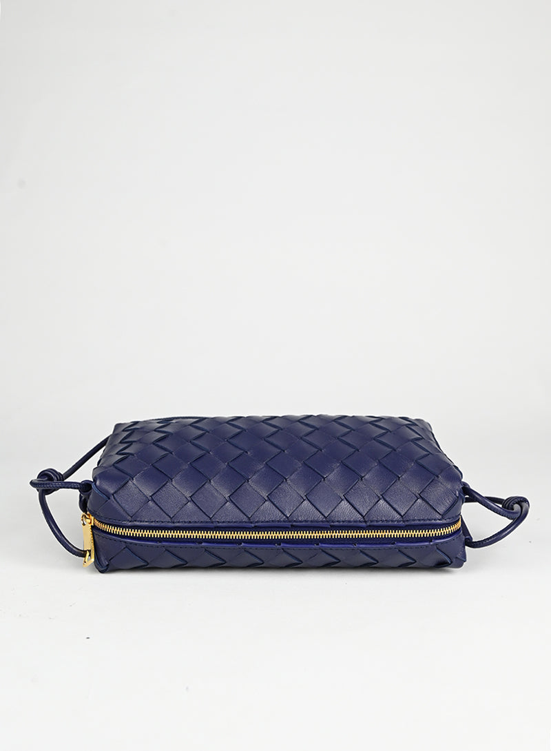 Bottega Veneta Blue Leather Crossbody Bag for Women | Luxury Designer Shoulder Purse | Perfect for Work, Travel & Evening Out